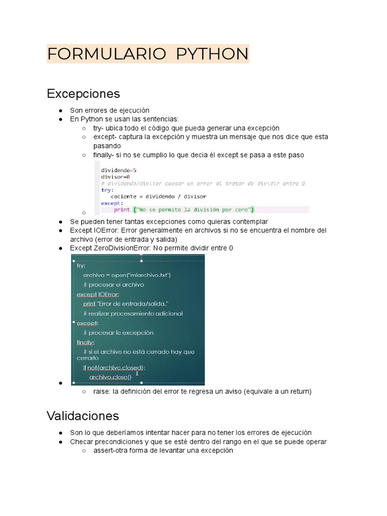Formulario Python-2 | Descargar gratis PDF | Matriz (Matemáticas ...
