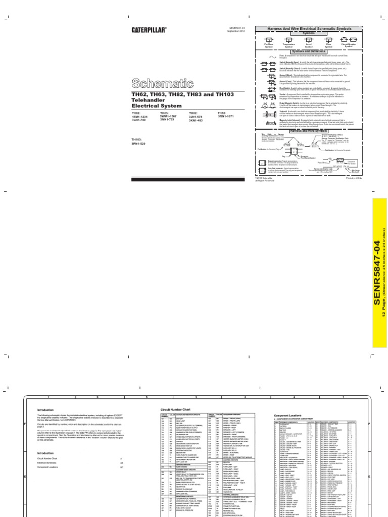 TH62, TH63, TH82, TH83 and TH103 Telehandler: Harness and Wire ...