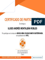 Certificate For ULISES ANDR - S MONTALB - N ROBLES For - Evaluaci - N Inducci - N B - Sica...