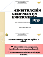 Administración Gerencia en Enfermería: Mag. Lizandro Leodoro Yopla Tello