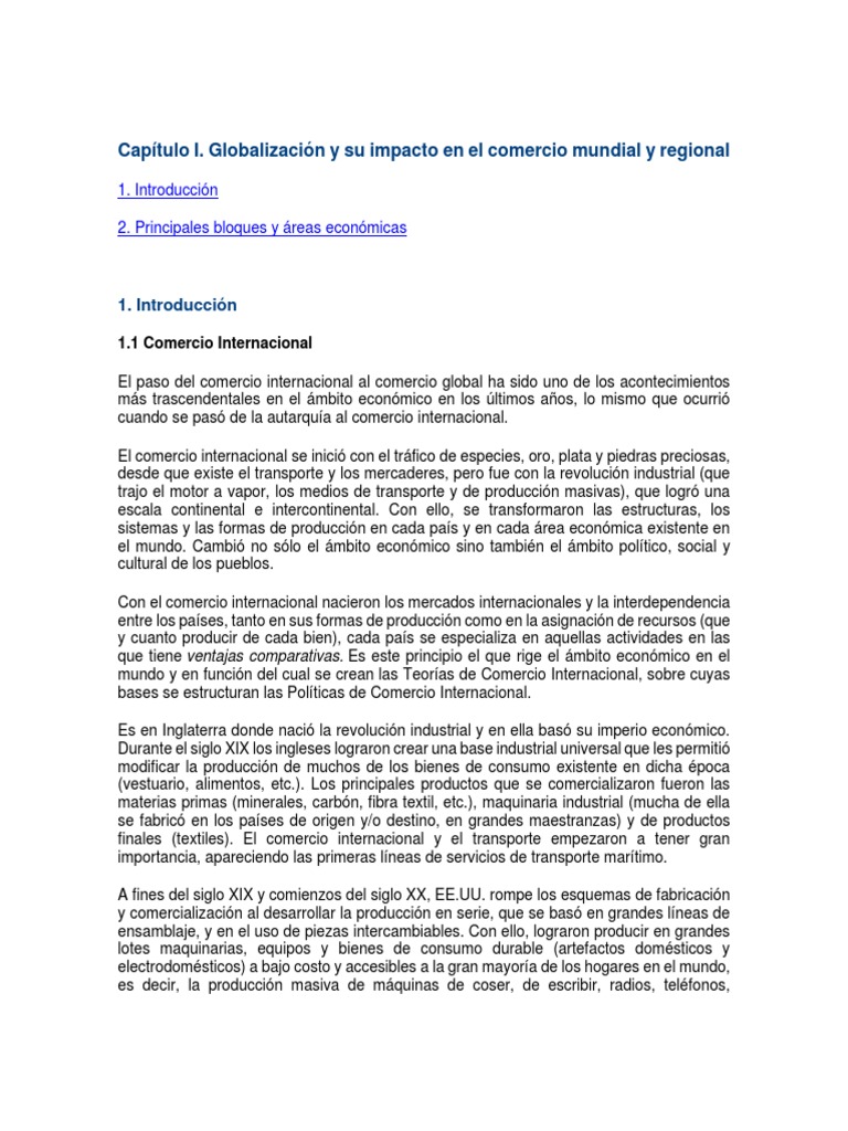 Impacto de la Globalización en el Comercio | PDF | Comercio | Globalización
