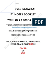 Islamiyat Booklet P1