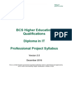 BCS Higher Education Qualifications Diploma in IT Professional Project Syllabus