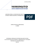 Auditoría interna a los procesos del área de cartera