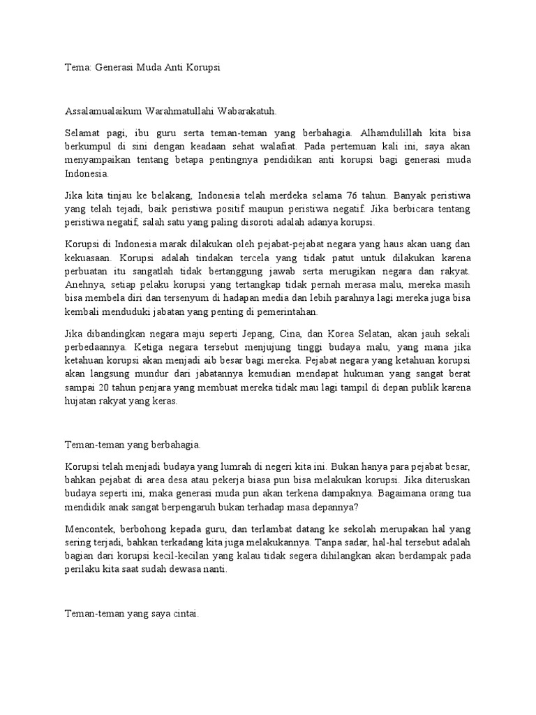 Pidato Anti Korupsi PDF