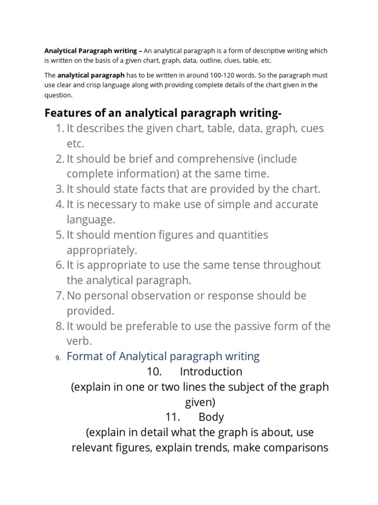 Analytical Paragraph Format _ Analytical Paragraph Class 10 Format ...