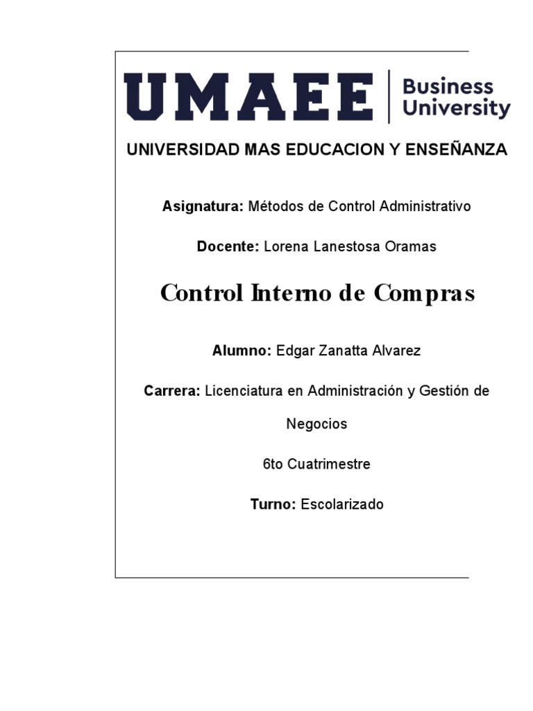 Control Interno de Compras en Empresas | PDF | Finanzas y dinero