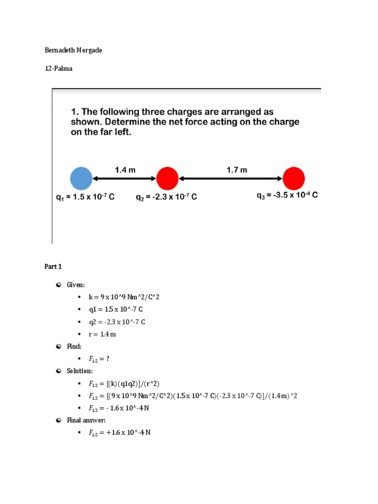 Coloumb's Law and Electric Field (Quiz 2) PDF