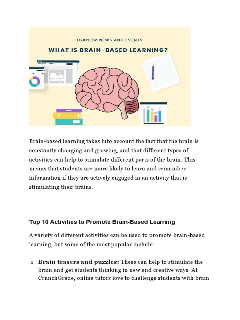Have You Heard Of Brain Based Learning Pdf Learning Memory