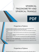 Spherical Trigonometry and Spherical Triangle