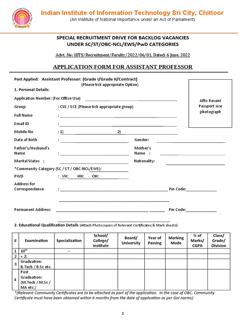 Indian Institute of Information Technology Sri City, Chittoor | PDF ...