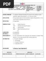 Sop For Operation of Capsule Filling Machine C-14