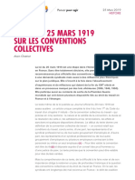 La Loi Du 25 Mars 1919 Sur Les Conventions Collectives