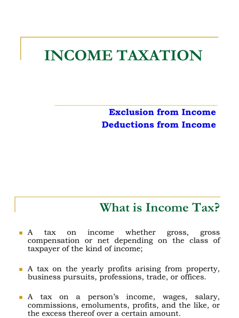 Tax Exclusions and Deductions Overview | PDF | Tax Deduction | Dividend