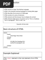 CH 2 Basic of HTML and Advanced HTML