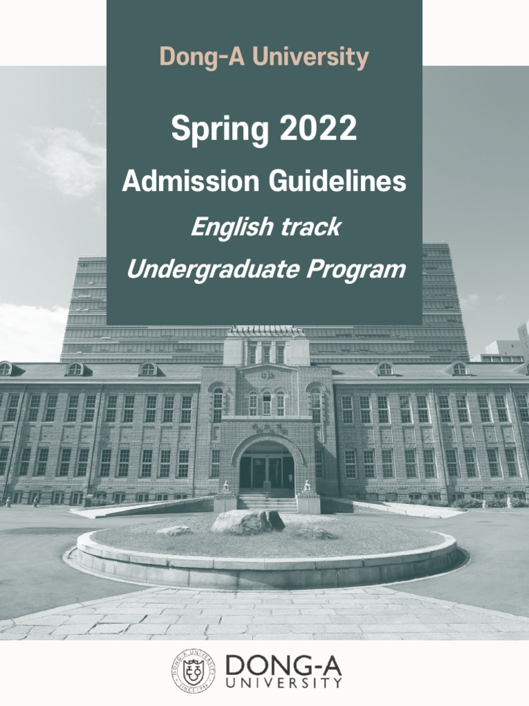 Spring 2022 Dong-A University Admission Guideline For IBM (English