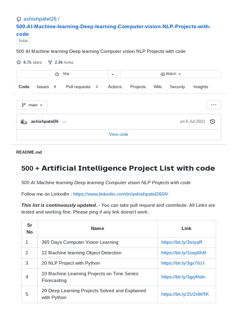 AI project list | PDF | Machine Learning | Deep Learning