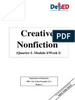 Creative Nonfiction: (Quarter I-Module I/Week I)