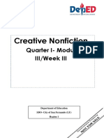 Creative Nonfiction: Quarter I-Module III/Week III