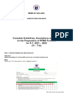 Complete Guidelines, Annotations and Movs On The Preparation of Rpms Portfolio For S.Y. 2021 - 2022 (Ti - T Iii)