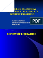 Problems, Diagnosis & Management in Complete Denture Prosthesis