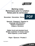 Spanish A Language and Literature Paper 2 HLSL Markscheme Spanish