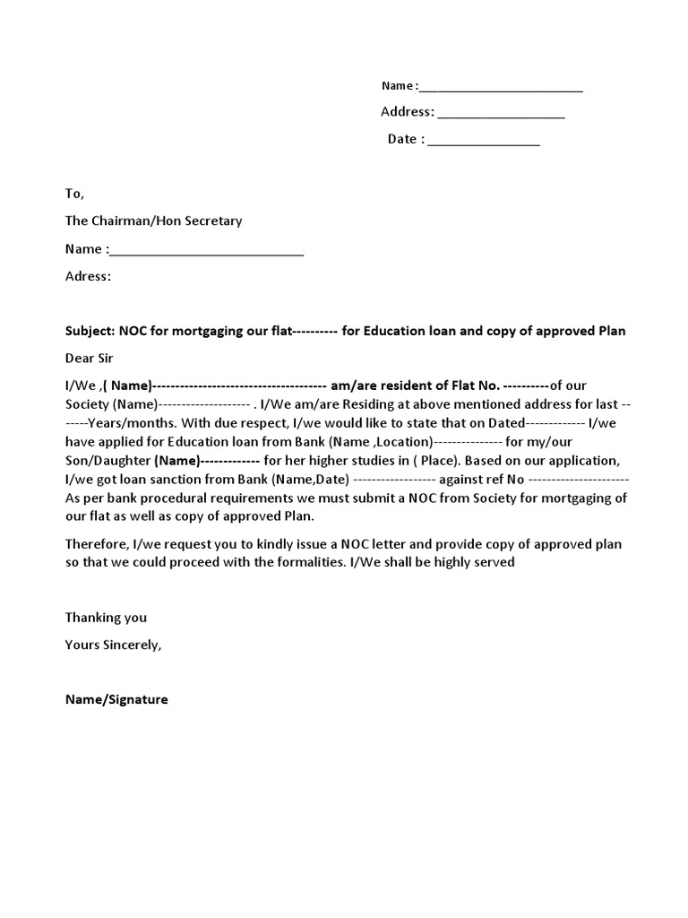 society-noc-letter-format-for-bank-education-loan-pdf