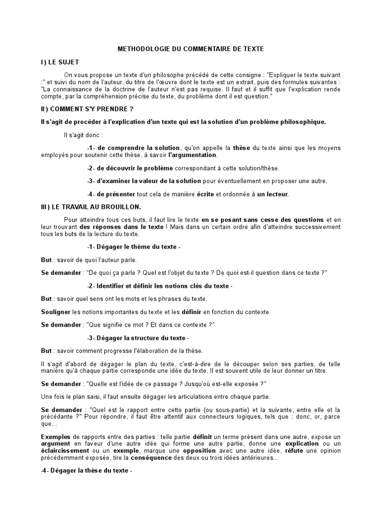 Methode Commentaire Series Generales | PDF | Vérité