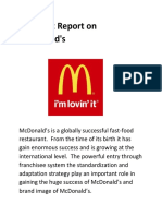 A Project Report On Mcdonald'S