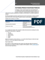 I F P A T: Ntroduction TO THE Ormal Roduct Cceptance Emplate