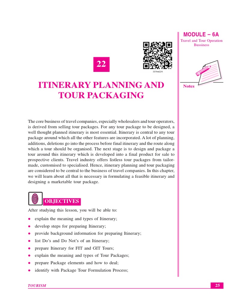 Itinerary Planning for Tour Packages | PDF | Tourism | Marketing