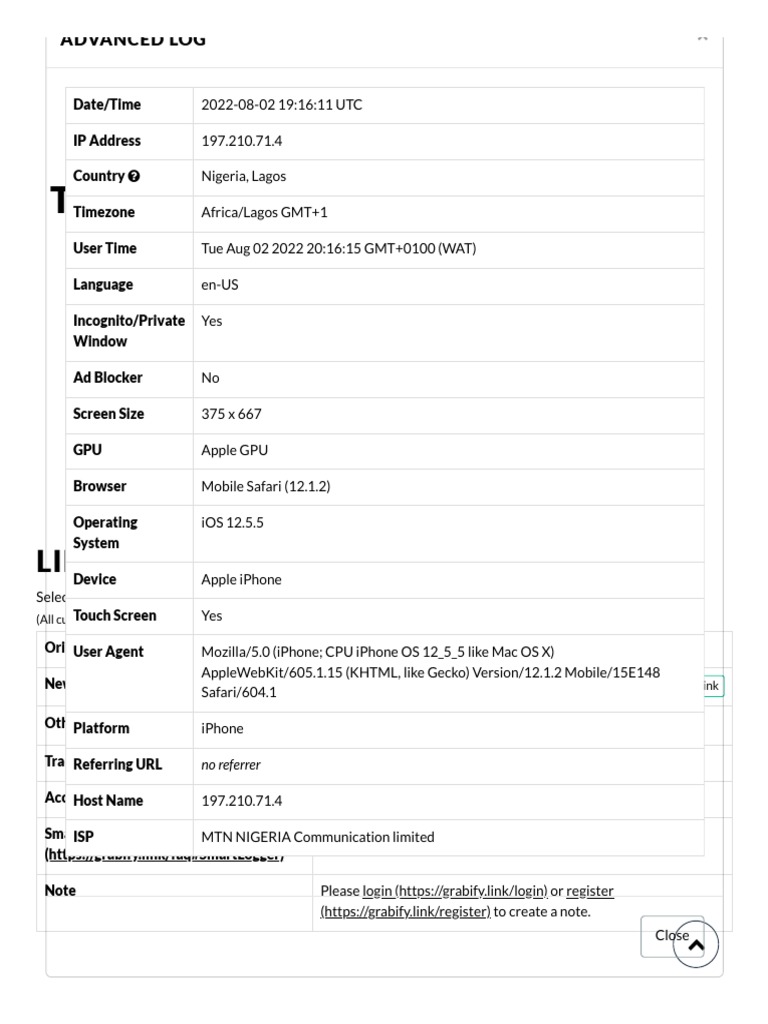 Grabify IP Logger & URL Shortener