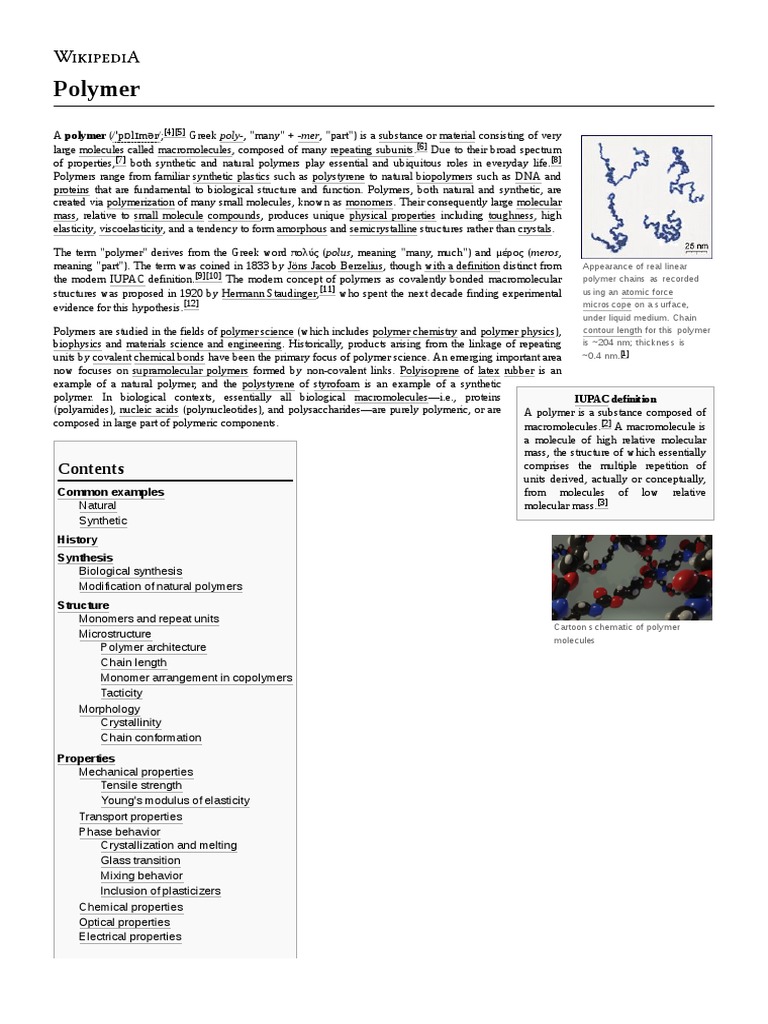 Polymer IUPAC Definition PDF Polymers Copolymer