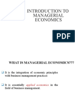 Introduction To Managerial Economics