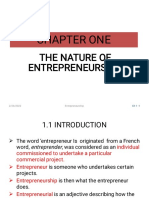 Entrepreneurship Chapter 1 - The Nature of Entrepreneurship
