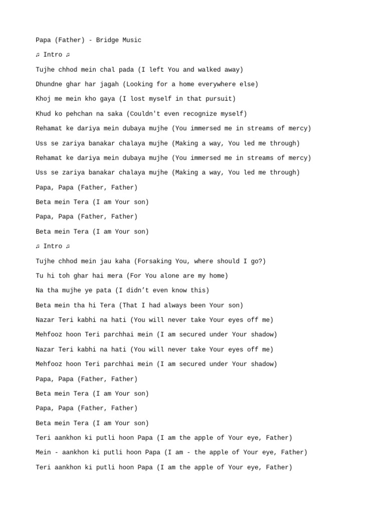 Papa Bridge Music Ft. Prince Mulla, Zayvan PDF