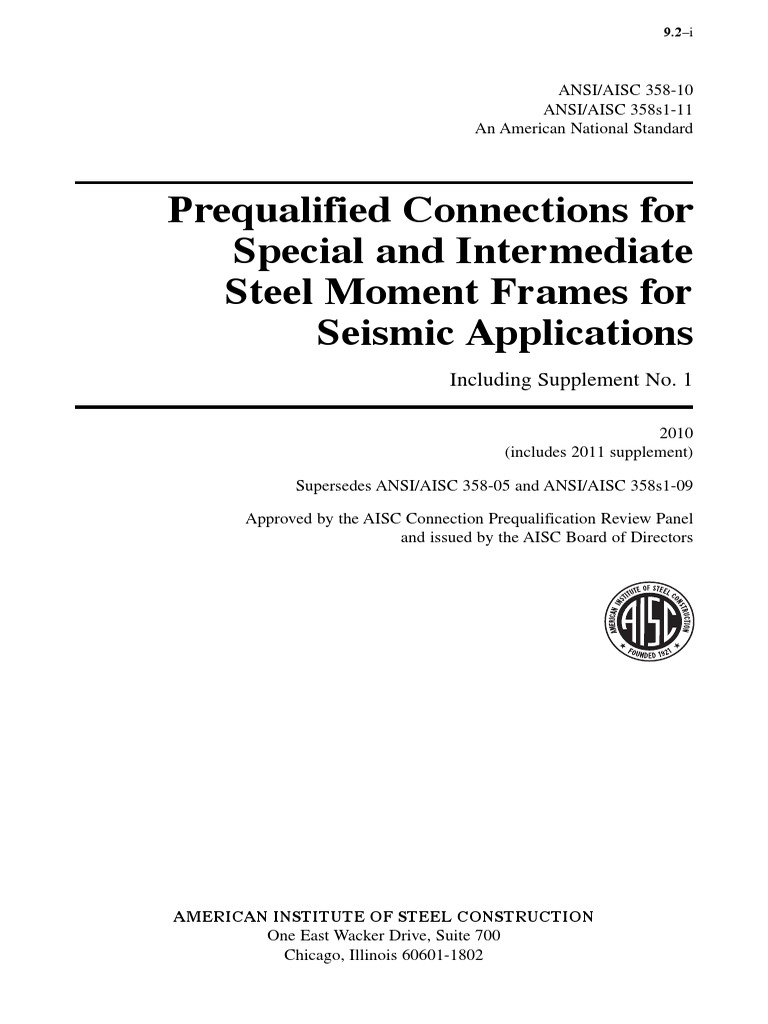 AISC - 358-10 - Prequalified - Connections-1-80 | PDF | Strength Of ...