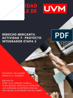 Universidad Del Valle de Mexico: Derecho Mercantil Actividad 7-Proyecto Integrador Etapa 3