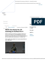 XBOX One Kinect For 3D Scanning On Surface Pro 4 - Microsoft Community