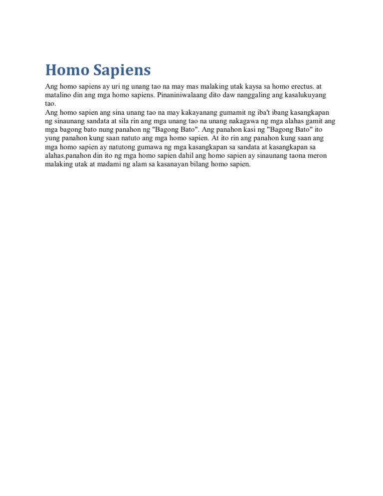 Homo Sapiens | PDF