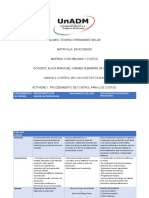 Control costos totales procedimientos