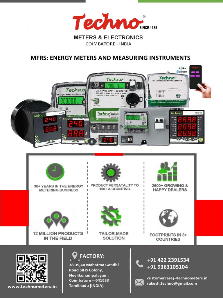 Techno Energy Meters Overview | PDF | Alternating Current | Quantity