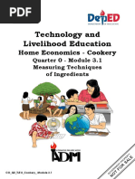 Technology and Livelihood Education: Home Economics - Cookery