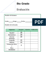 5to Grado - Diagnóstico