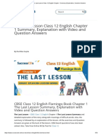 The Last Lesson Class 12 English Chapter 1 Summary Explanation, Question Answers