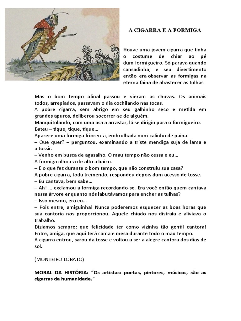 A Cigarra e A Formiga | PDF