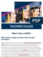 Teachers College: What's New at WGU?