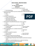 Cambridge School, Greater Noida: Class 8 Ch-Coal and Petroleum Worksheet