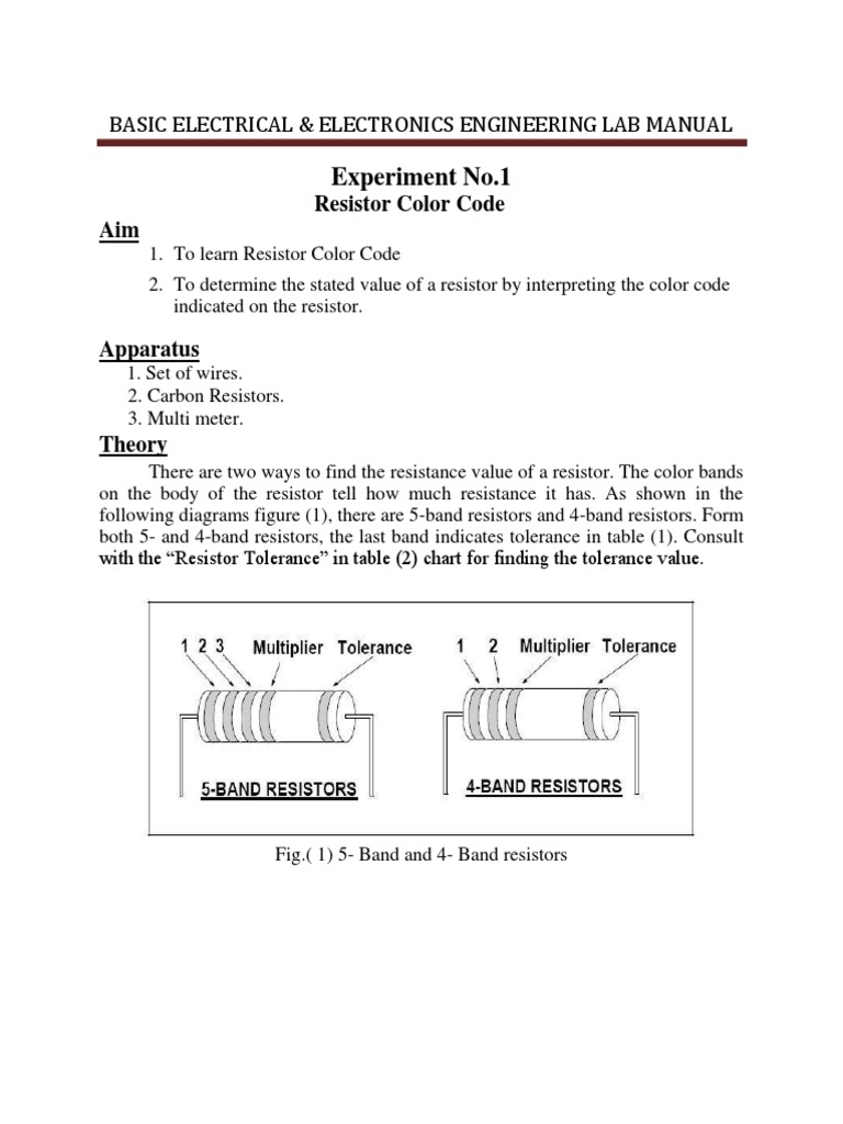 Experiment No.1 Basic Electrical & Electronics Engineering Lab Manual