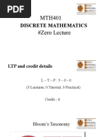 MTH401 #Zero Lecture: Discrete Mathematics